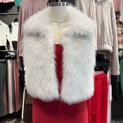 Fox Faux Fur Crop Vest Gilet