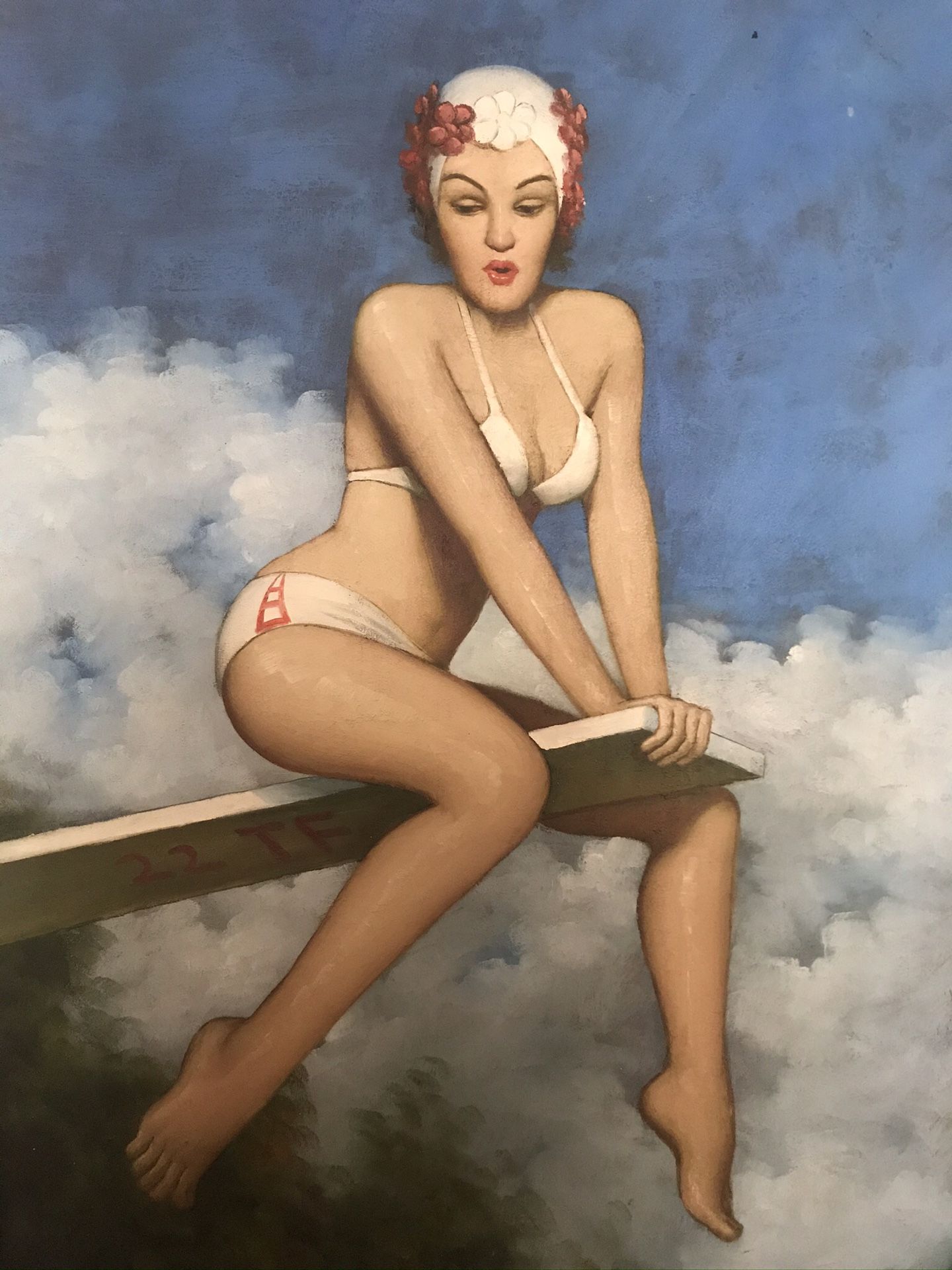 Butterface Pinup Girl Vintage Canvas 2’x3’