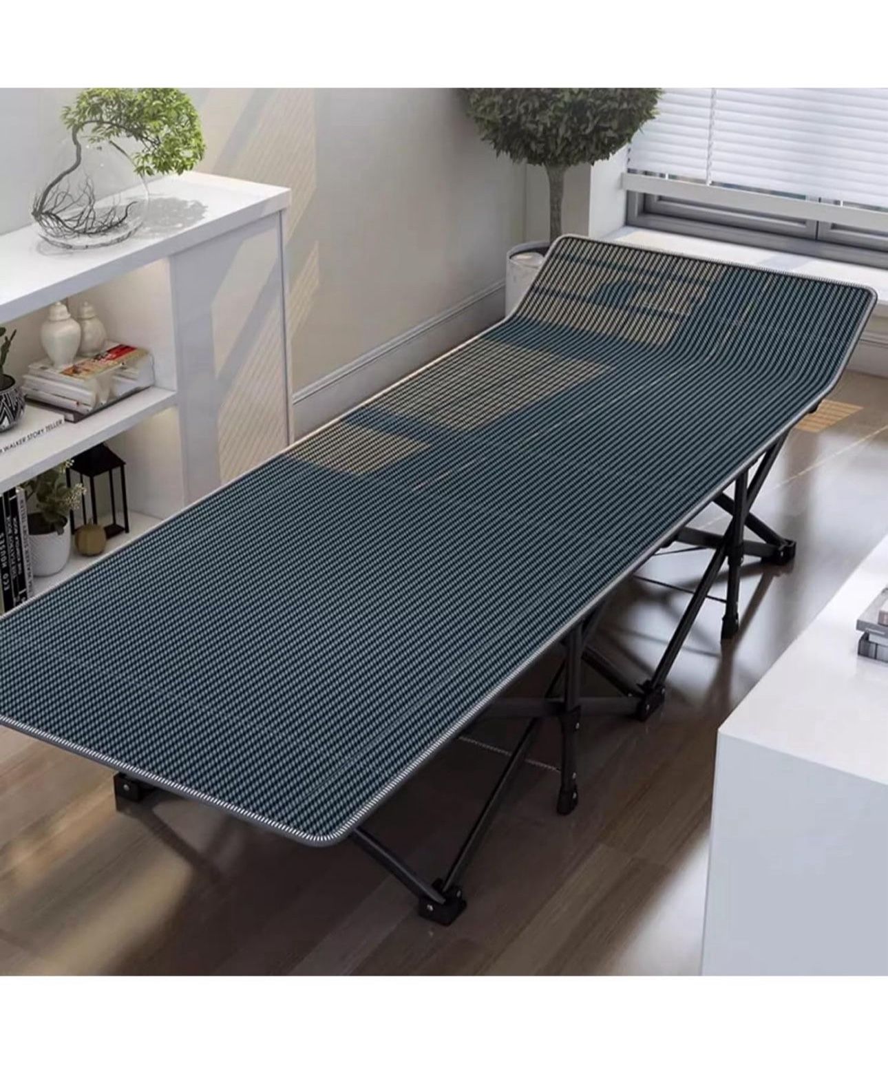 Comfortable Camping Sleeping Cots for Adults max Loading 551lbs, Folding Camping Cot Bed Queen Double Layer Oxford, for Camping Hiking Travel Home