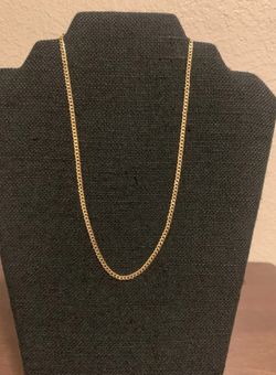 Gold Plated 925 Sterling Silver Curb 3.2mm Chain 22 In. Long
