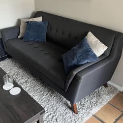 Dark Gray Mid-Century Modern Sofa