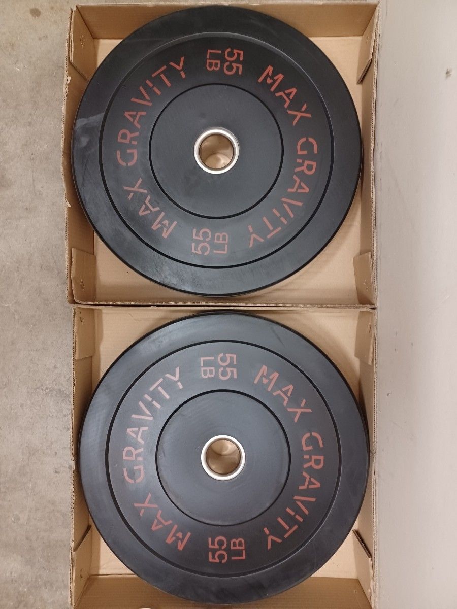 55 lb Olympic Bumper Weight Plate Pairs, New