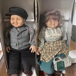 Vintage Grannyworld Dolls – Irish Grandmother & Grandfather Pair (With Boxes)
