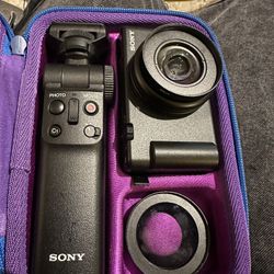 Sony ZV-F1 With Wide Angle Lens And Bluetooth Shooting Grip