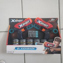 Zuru X-Shot 2x KICKBACK 6 Targets 8 Foam Darts