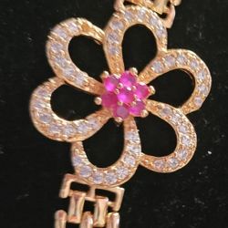 New Ruby Cz Bracelet 6.5"