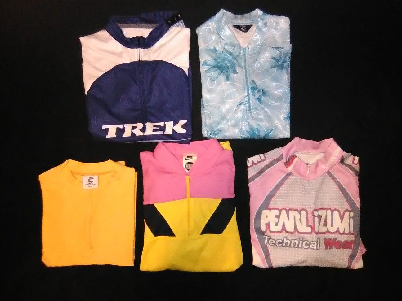 Cycling Jersey LOT. Womens Large L. Bontrager, Canari, Pearl Izumi, Nike, Cannondale. BICYCLE JERSEY LOT