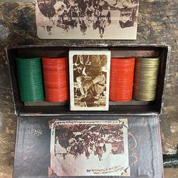 Vintage poker chips and cards
