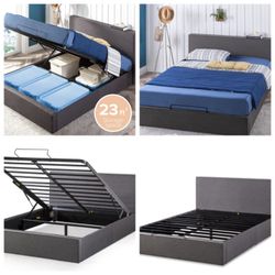 Finley 34" Full Upholstered Platform Bed Frame For Sale (Brand New)
