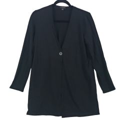 J JILL Wearever Collection Black Single Button Cardigan Sz Small Petite Stretch