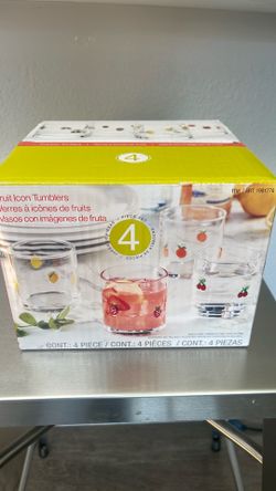 Fruit icon tumblers 4 piece set