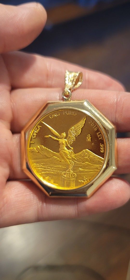 1 Oz Libertad Proof,  Pendant,  ,24k And 14k