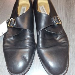 Men's Size 11 Alfani Black Leather Dress Shoes Made In Italy