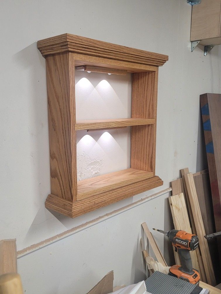 Solid Oak Display Shelf