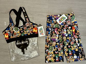 Nintendo Super Mario Crop Top and Bike Pants XS Brand New