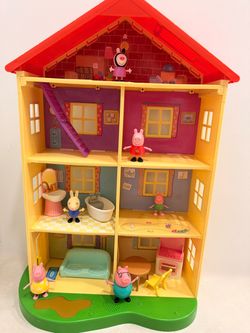 Peppa Pig House Playset Lot with Figures & Talking Plush