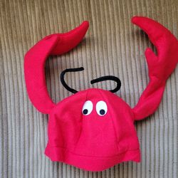Crawfish Lobster Novelty Hat Seafood Felt Fish Crab Cap Costume Accessory Cosplay Adult