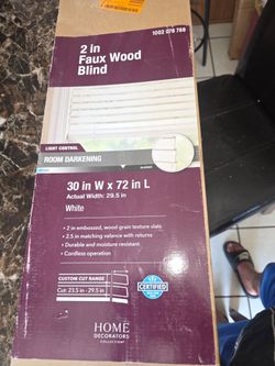 Home Decorators 2in Faux Wood Blind 30x72 White