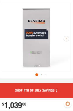 Generac 200A service entrance rated automatic transfer switch