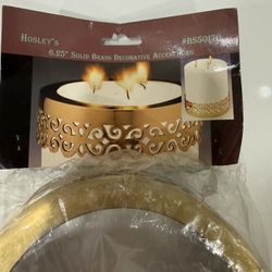 Solid Brass Decorative Candle Ring For 6” Pillar Candles By Hosley International