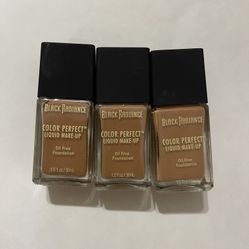 Lot of 3 Black Radiance Color Perfect Liquid Make-Up, 8417 Butter Scotch 1 Fl Oz