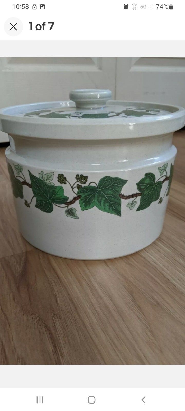 Wedgwood Ivy Pattern Napoleon Ivy Covered Casserole 2.5 QT Oven-To-Table England
