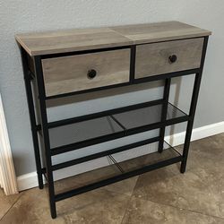 (NEW) 30” Wide Console Table W/ 2 Drawers And Shelves