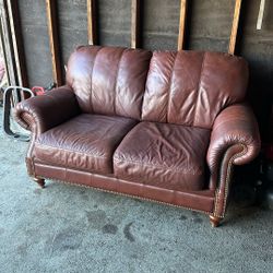 Brown/red Leather Sofa 