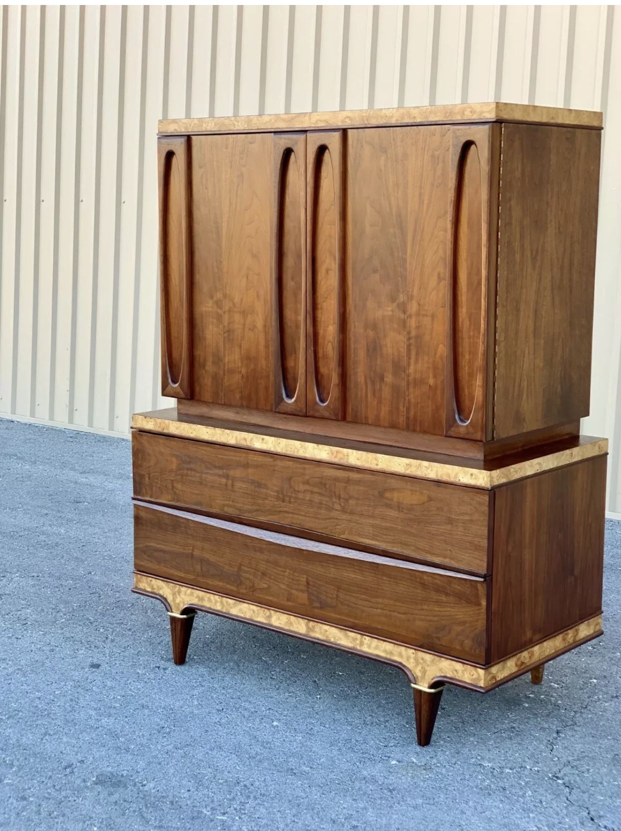 Mid Century Modern American of Martinsville Highboy Dresser Gentleman's Chest