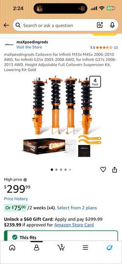 Max Speeding rods Coilovers G37