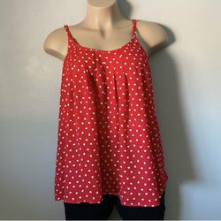 Red Heart Print Top