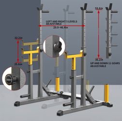 Adjustable Squat Rack Barbell Stand barbell weights and bench not included