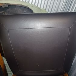 Brown Wood, Dark Brown Leather Like seat Cover.Brand I have to double Check ✔️ 