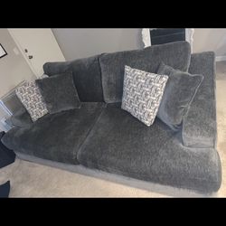Living Spaces Grey Sofa Couch