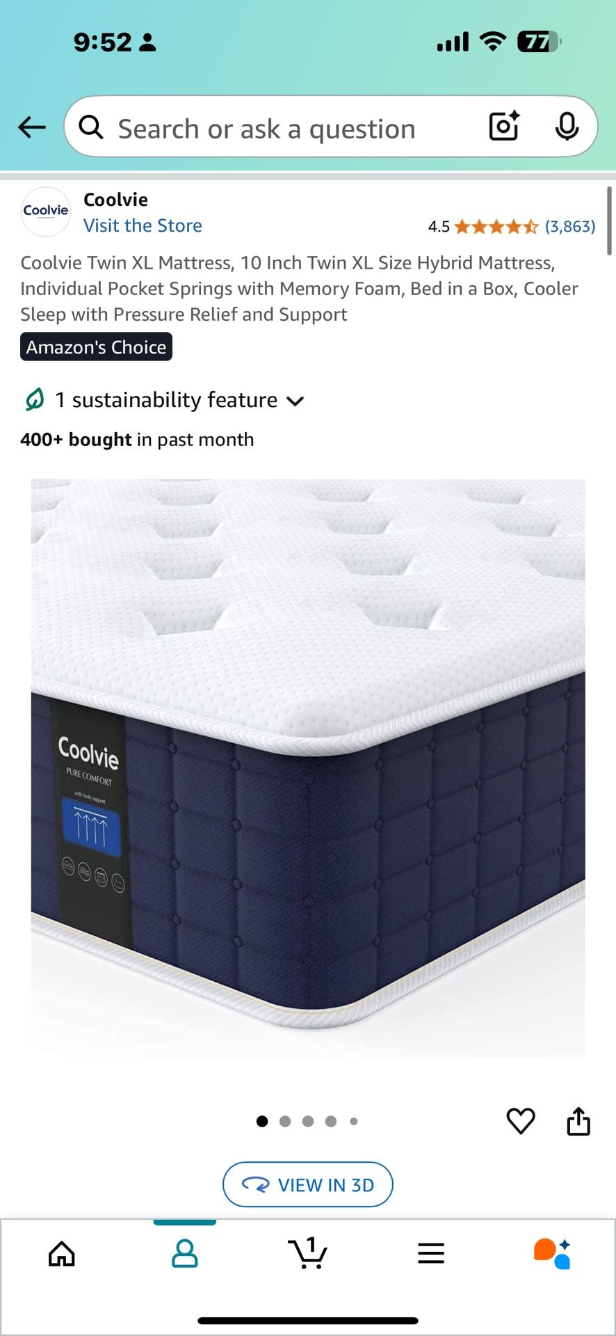 XL Size Twin Mattress And Bed Frame, Almost New