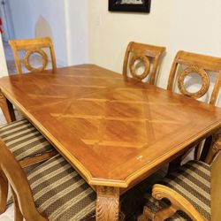 6 Person Dining Table and Chairs Set 