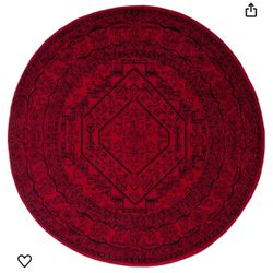 8' Round Red / Black ADR108F Oriental Medallion Non-Shedding Living Room Bedroom Area Rug