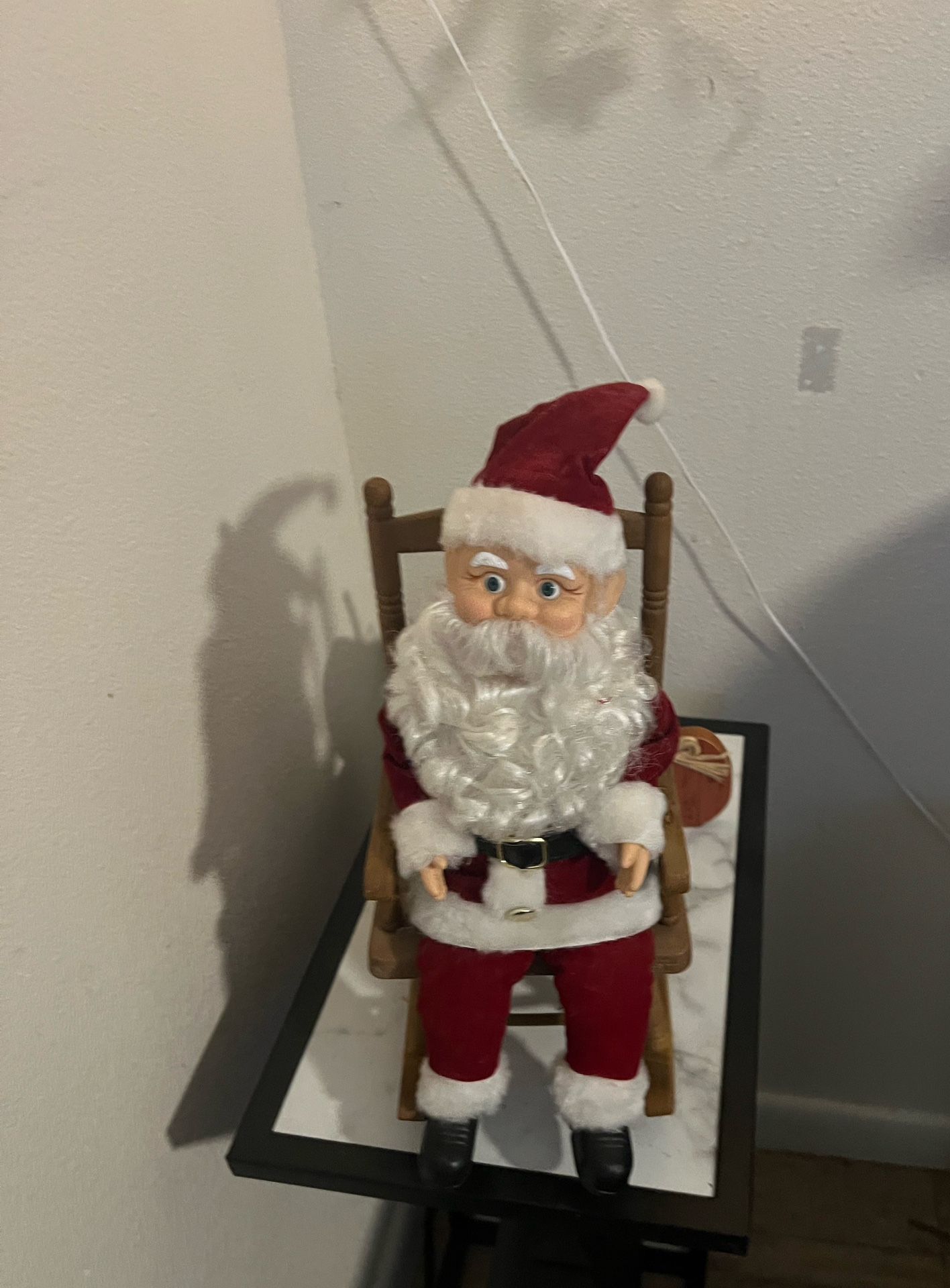 Vintage Santa Claus Christmas On Rocking Chair Figure