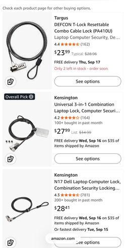 NEW Targus Notebook, Security, Defcon SCL Serialized Combination Cable For Cheap