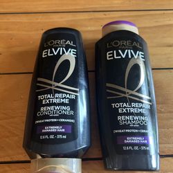 new LOREAL PARIS ELVIVE TOTAL REPAIR EXTREME SHAMPOO AND CONDITIONER 12.6fl Oz