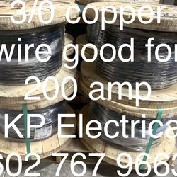 3/0 copper wire 500ft spools or sold per FT