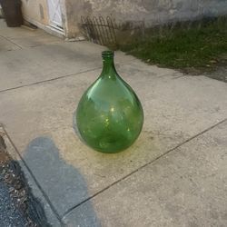 Vintage large glass wine oil bottle 54 liter.  