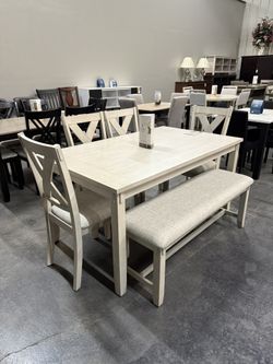 6pc Dining Set w/ Bench