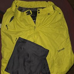 Zermatt Ski Snowboarding Winter Pants Polyester Large Size Yellow Style 💛 