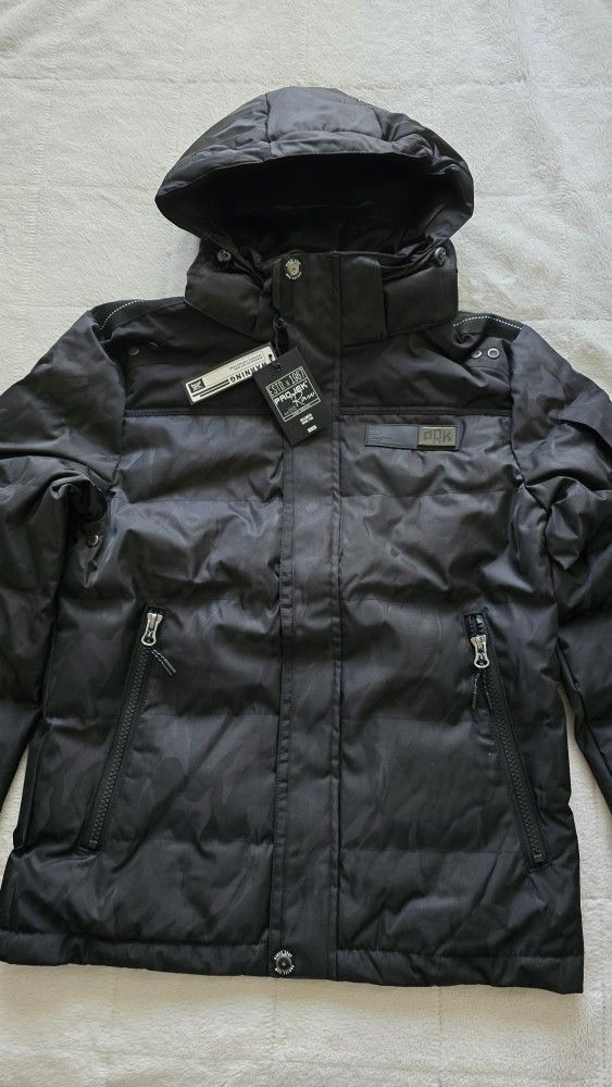 Men's Camo(black/dark Green) Jacket Medium Warm Insulated  Size L  New