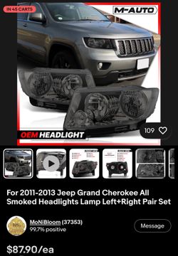 2011-2013 jeep grand Cherokee smoked headlights