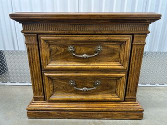 Solid Wood Nightstand w/ 2 Drawers