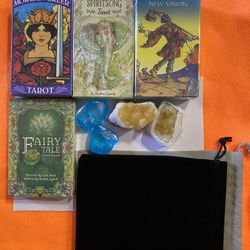 Tarot Decks, Crystals And Velvet Bags