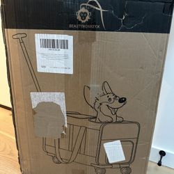 Brand New Pet Rolling Carrier with wheels in light grey