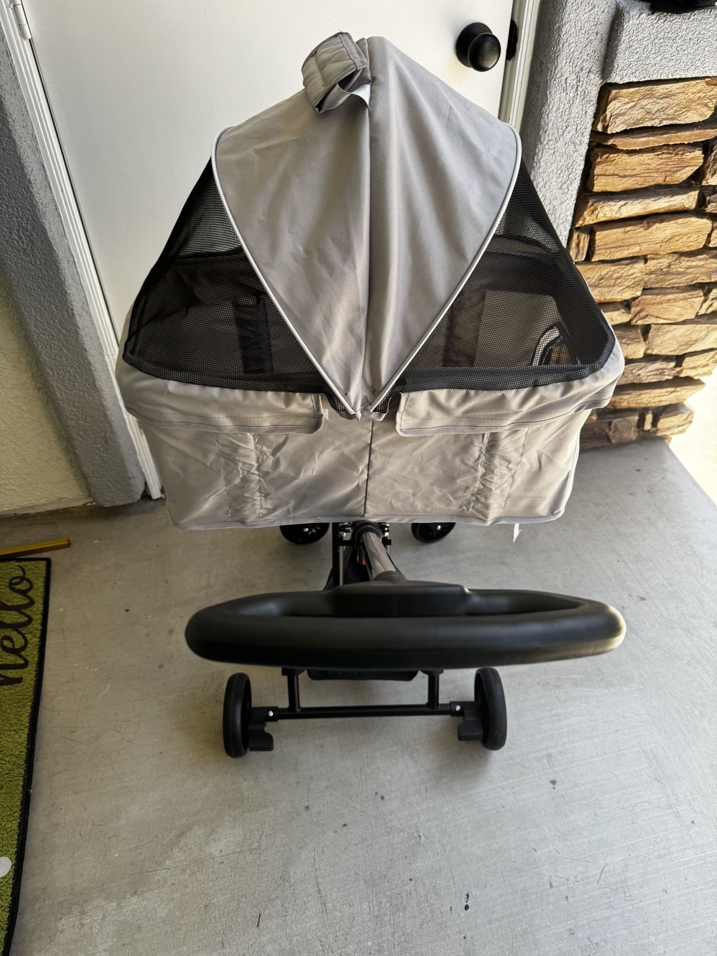 Cat And Dog Stroller, 2 Parts - Frame And Detachable Basket 